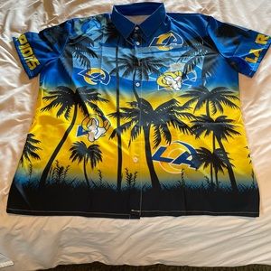 Mens LA Rams Hawaiian style shirt